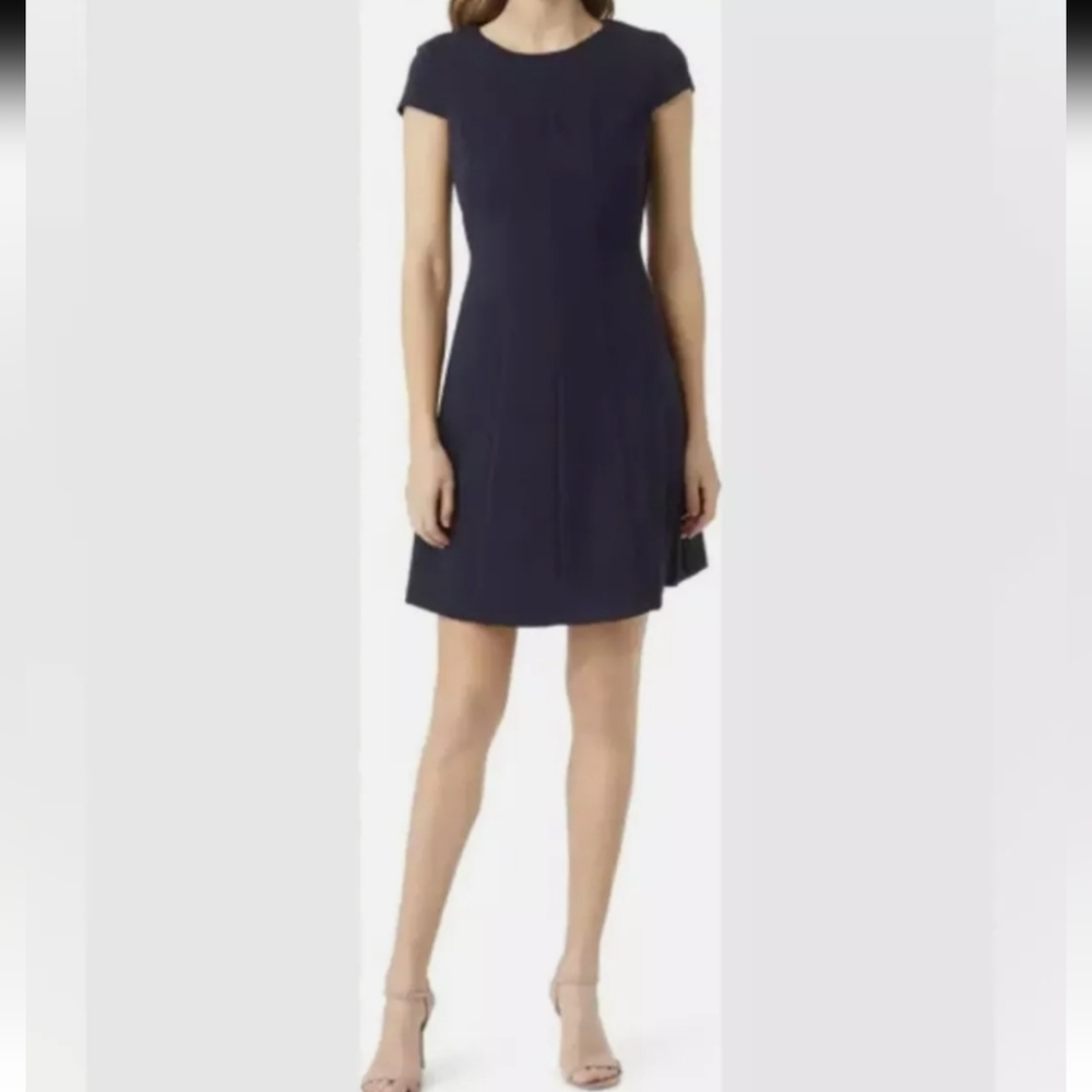 NWT NORDSTROM ELIZA J Seamed A-Line Dress Navy Blue